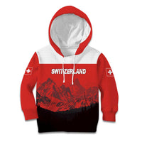Custom Switzerland Football Kid Hoodie Swiss Alps