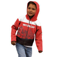 Custom Switzerland Football Kid Hoodie Swiss Alps