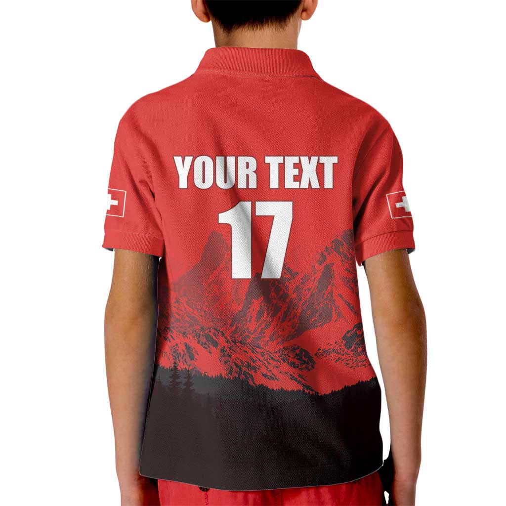 Custom Switzerland Football Kid Polo Shirt Swiss Alps