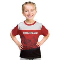 Custom Switzerland Football Kid T Shirt Swiss Alps