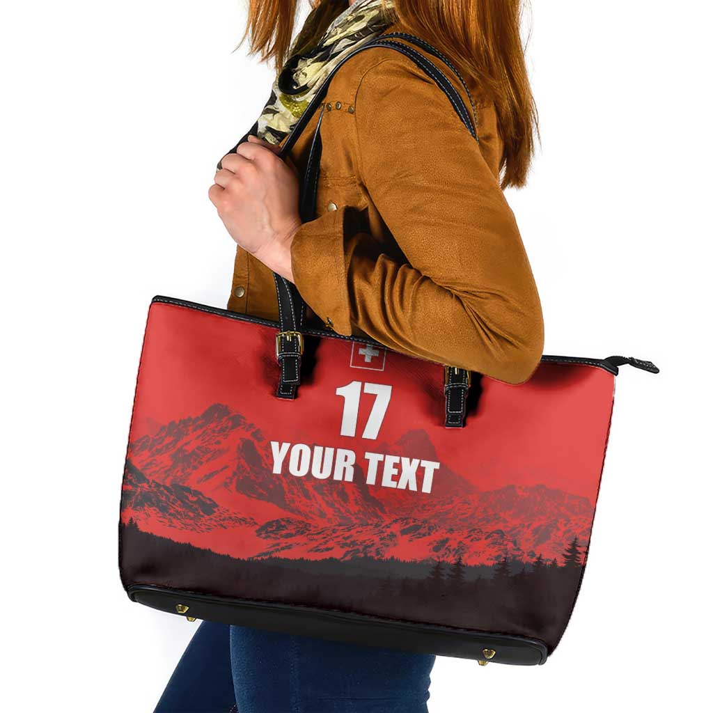 Custom Switzerland Football Leather Tote Bag Swiss Alps