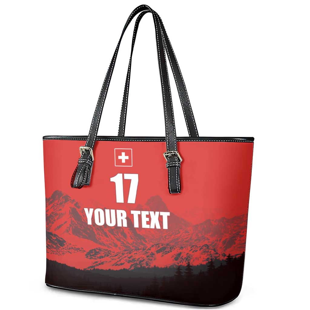 Custom Switzerland Football Leather Tote Bag Swiss Alps