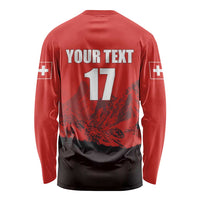 Custom Switzerland Football Long Sleeve Shirt Swiss Alps