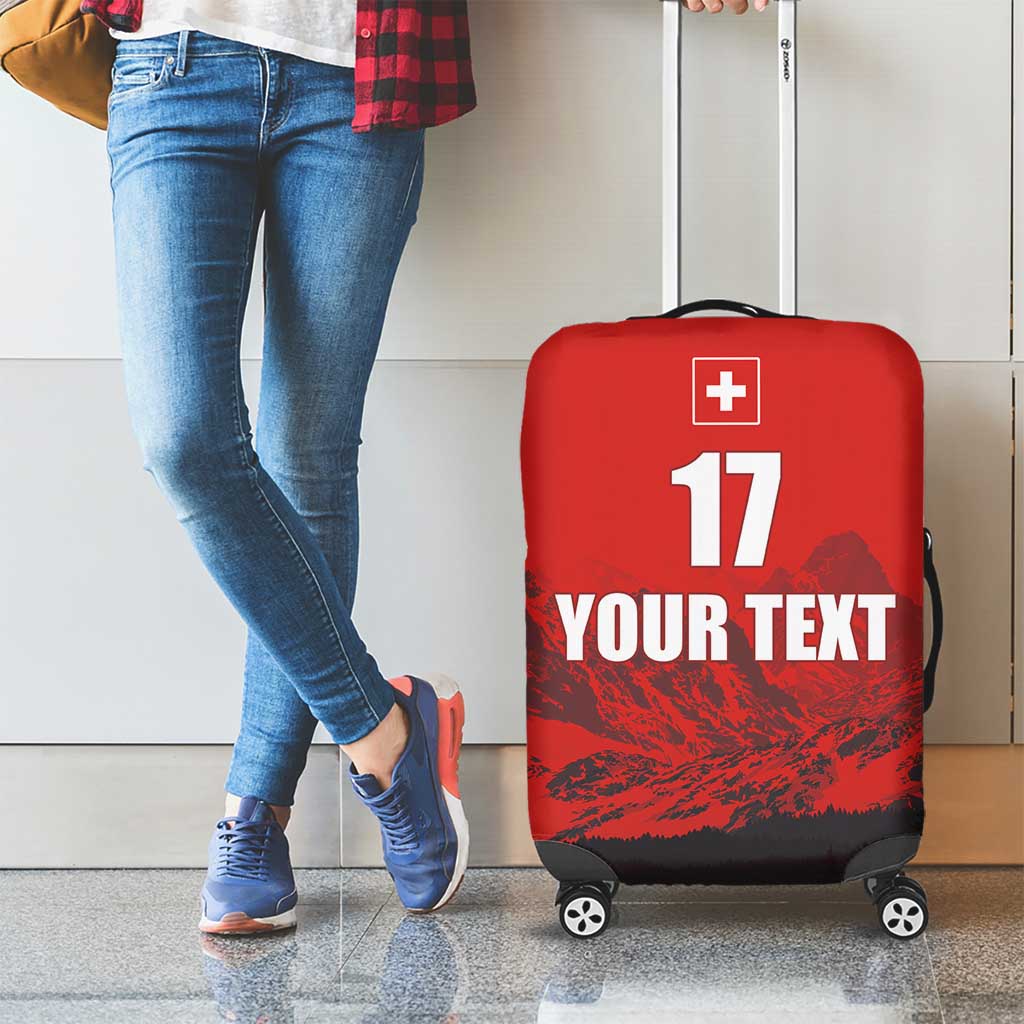 Custom Switzerland Football Luggage Cover Swiss Alps
