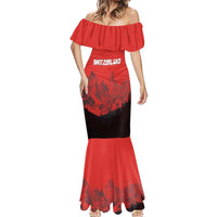 Custom Switzerland Football Mermaid Dress Swiss Alps