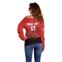 Custom Switzerland Football Off Shoulder Sweater Swiss Alps