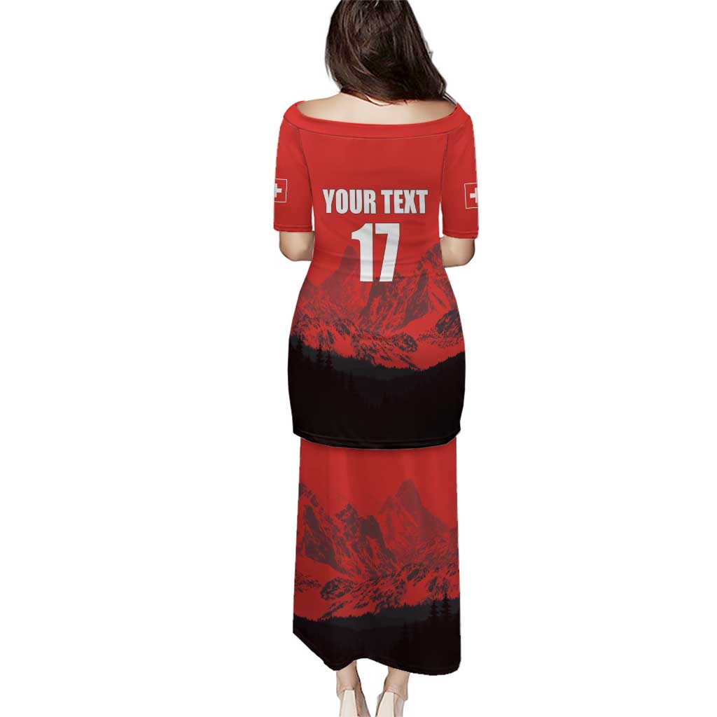 Custom Switzerland Football Puletasi Swiss Alps