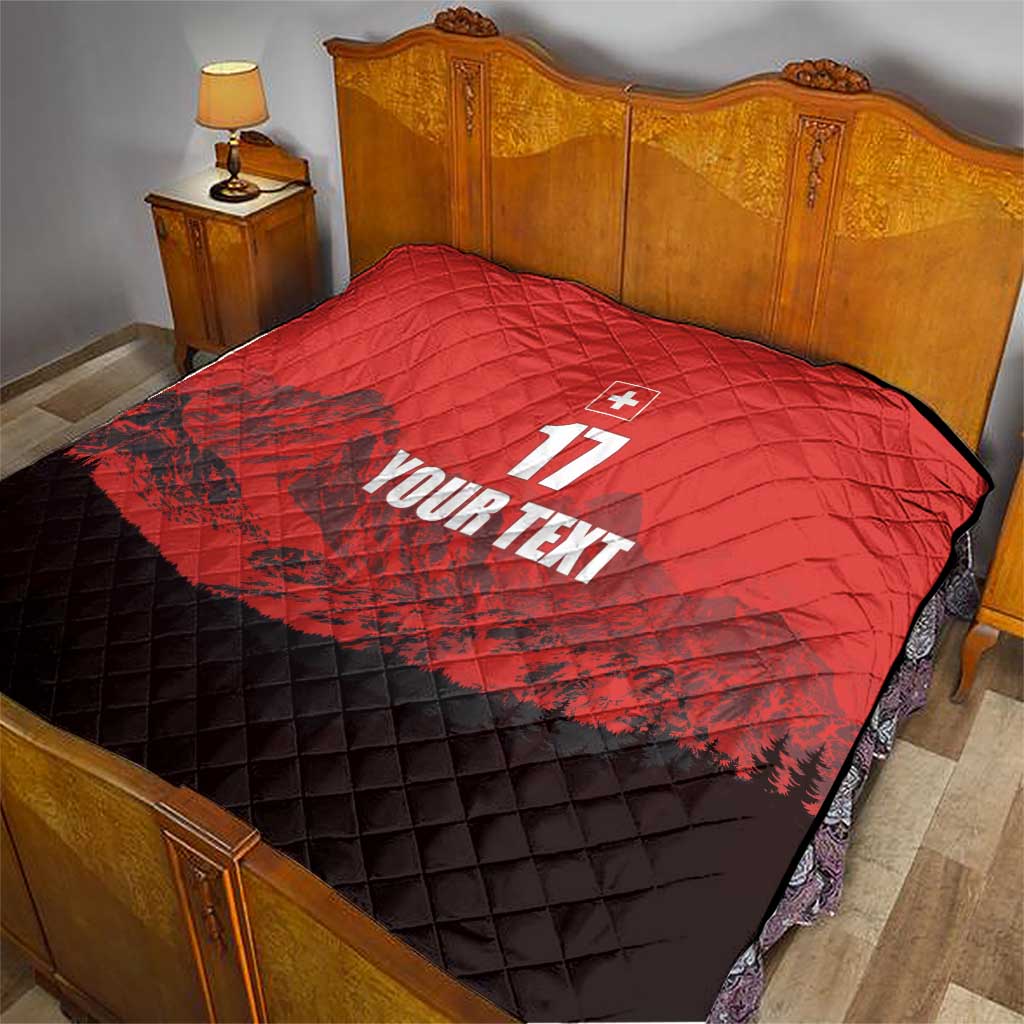 Custom Switzerland Football Quilt Swiss Alps
