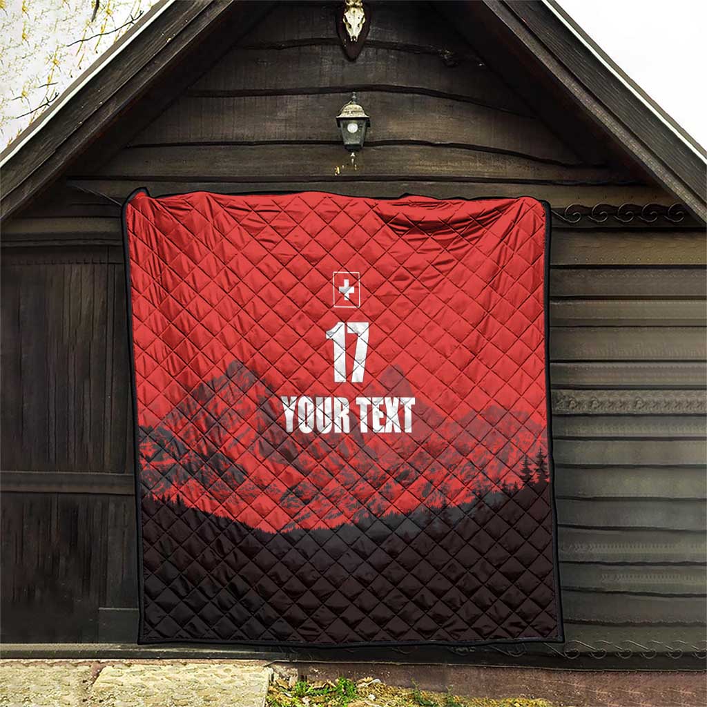 Custom Switzerland Football Quilt Swiss Alps