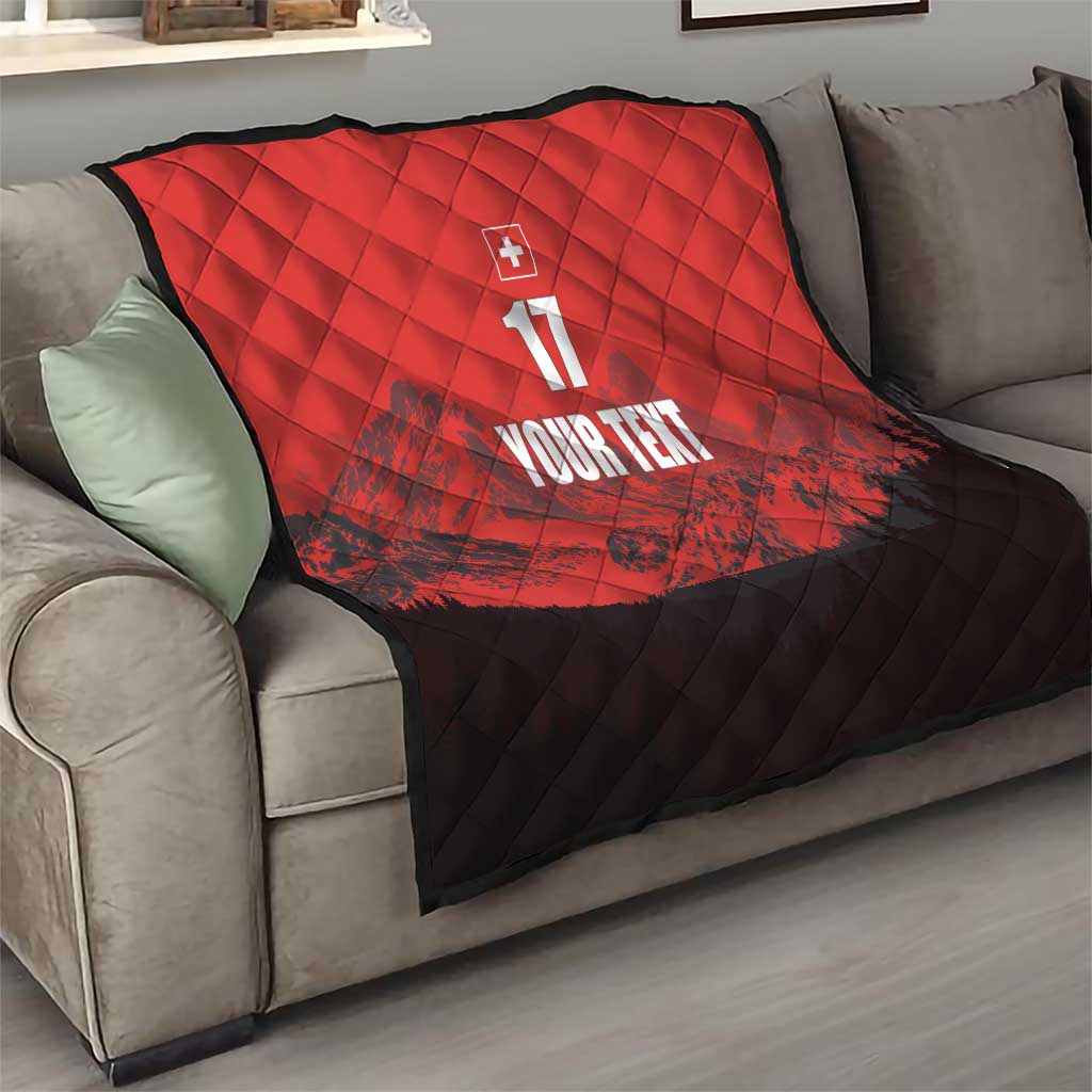 Custom Switzerland Football Quilt Swiss Alps
