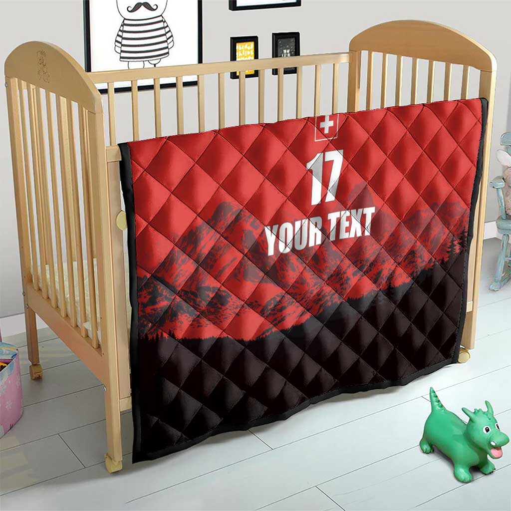 Custom Switzerland Football Quilt Swiss Alps