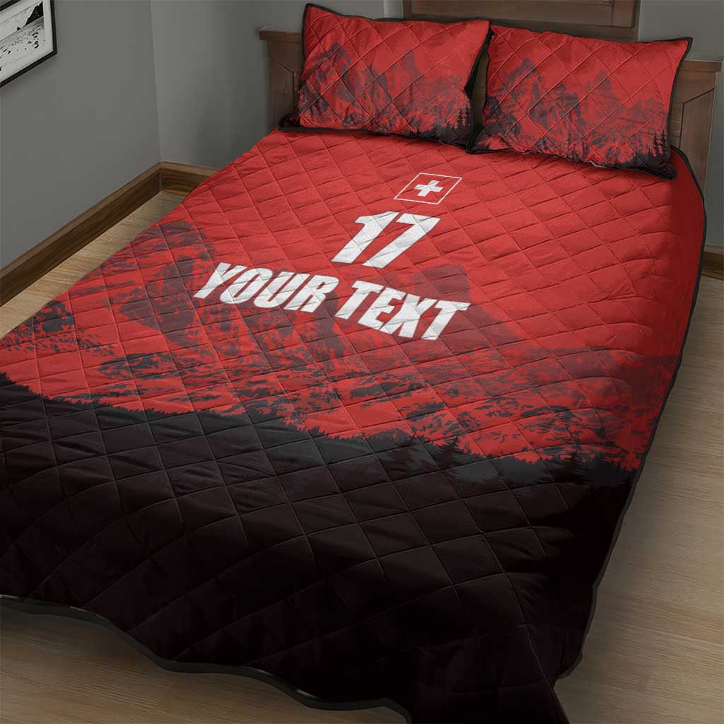 Custom Switzerland Football Quilt Bed Set Swiss Alps