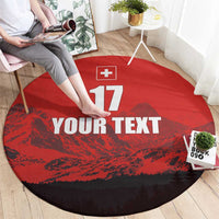 Custom Switzerland Football Round Carpet Swiss Alps
