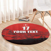 Custom Switzerland Football Round Carpet Swiss Alps