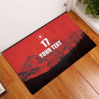 Custom Switzerland Football Rubber Doormat Swiss Alps