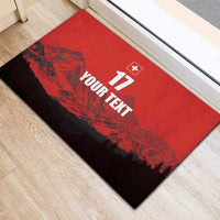 Custom Switzerland Football Rubber Doormat Swiss Alps