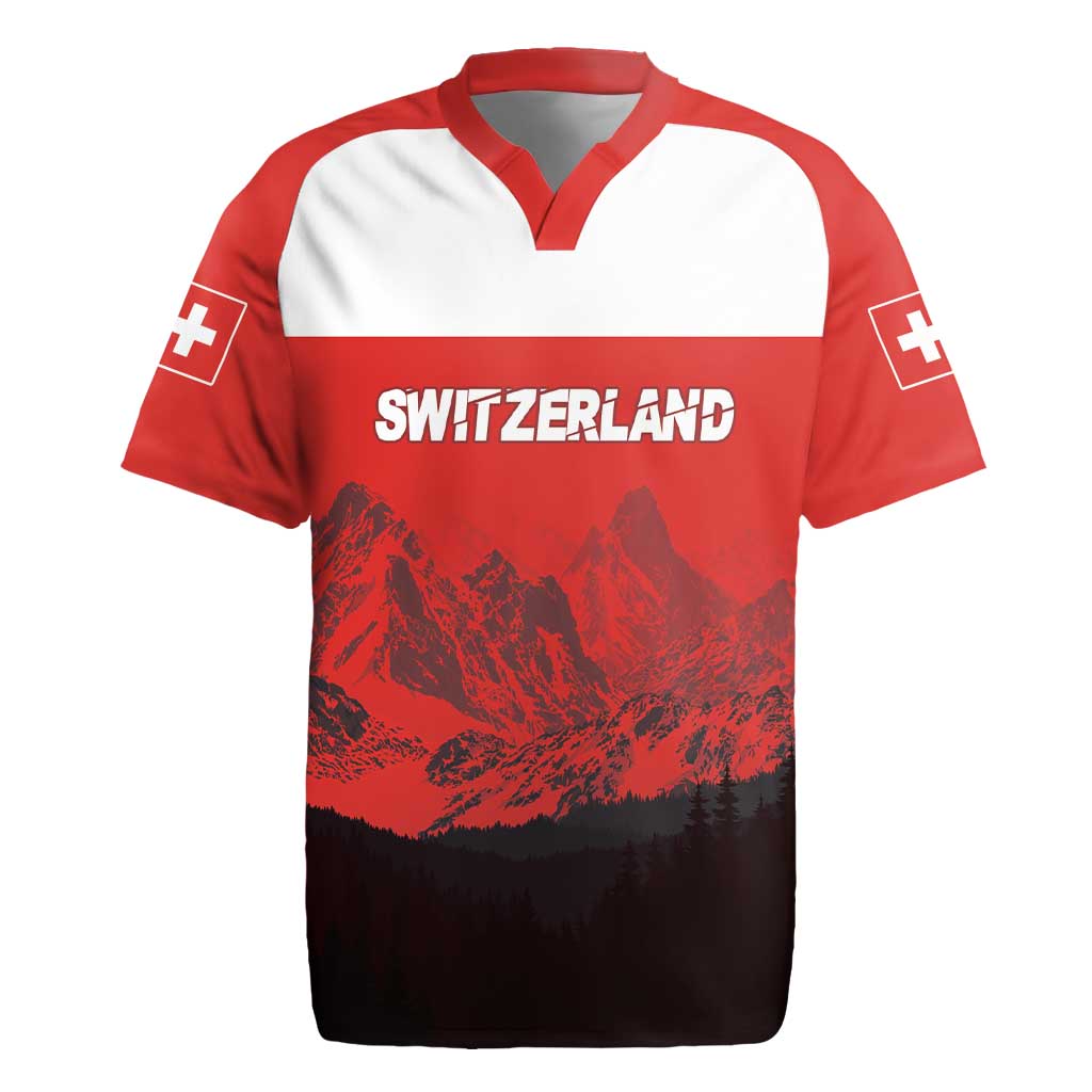 Custom Switzerland Football Rugby Jersey Swiss Alps