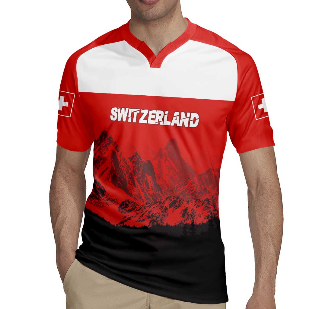 Custom Switzerland Football Rugby Jersey Swiss Alps
