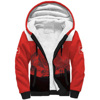 Custom Switzerland Football Sherpa Hoodie Swiss Alps