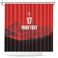 Custom Switzerland Football Shower Curtain Swiss Alps