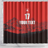 Custom Switzerland Football Shower Curtain Swiss Alps