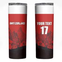 Custom Switzerland Football Skinny Tumbler Swiss Alps