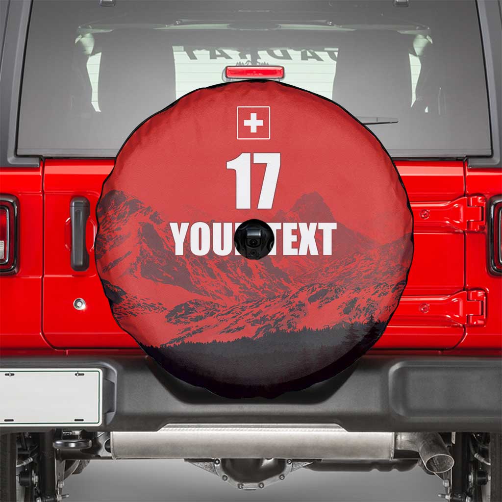 Custom Switzerland Football Spare Tire Cover Swiss Alps