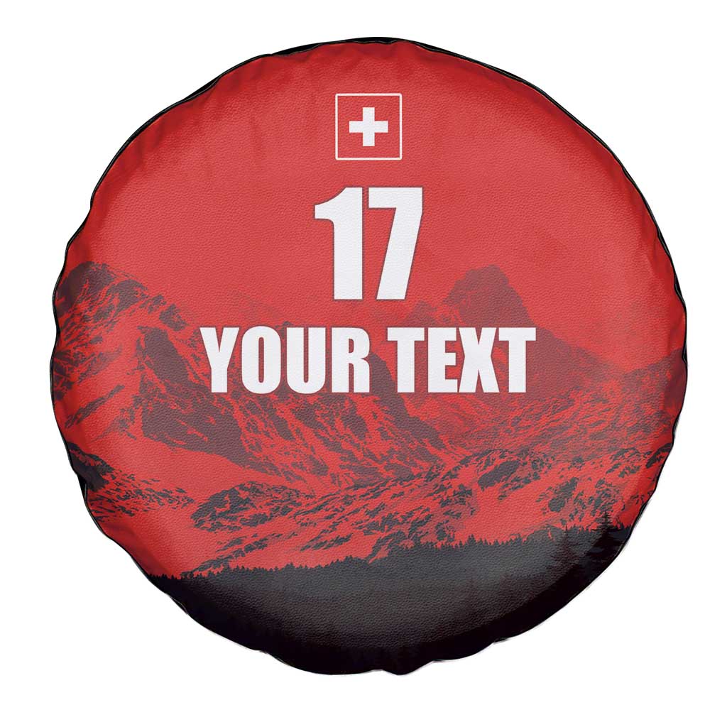 Custom Switzerland Football Spare Tire Cover Swiss Alps