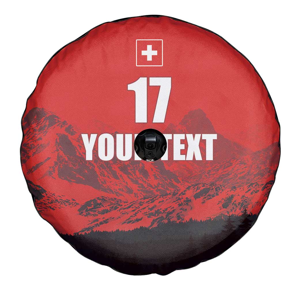 Custom Switzerland Football Spare Tire Cover Swiss Alps