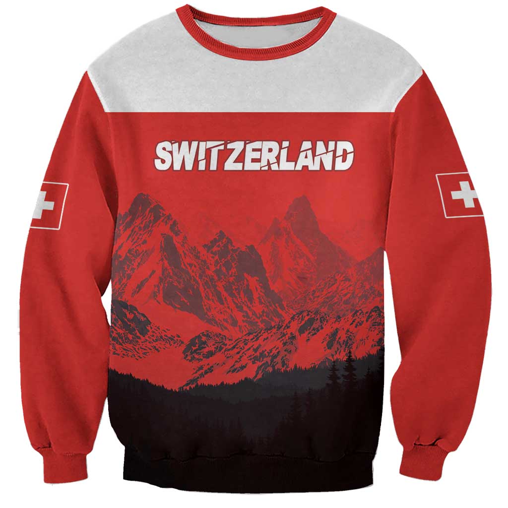 Custom Switzerland Football Sweatshirt Swiss Alps