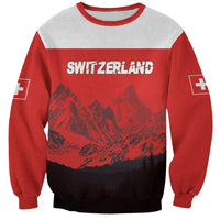 Custom Switzerland Football Sweatshirt Swiss Alps