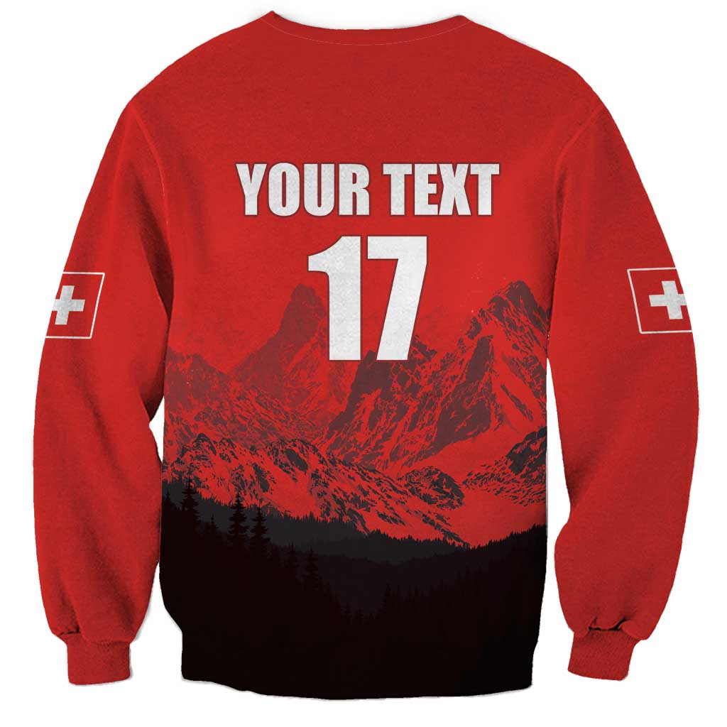 Custom Switzerland Football Sweatshirt Swiss Alps