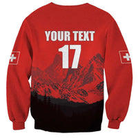 Custom Switzerland Football Sweatshirt Swiss Alps