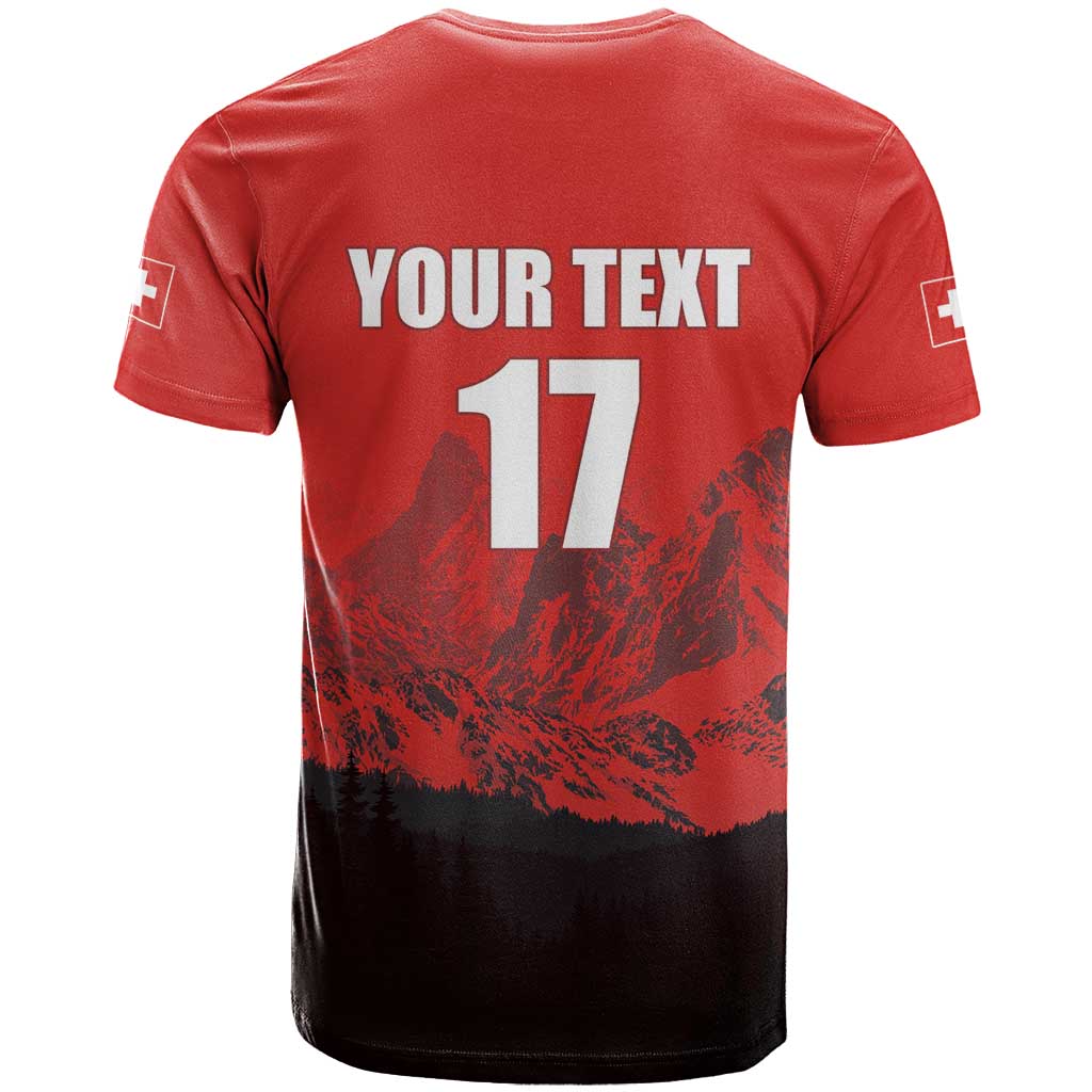 Custom Switzerland Football T Shirt Swiss Alps
