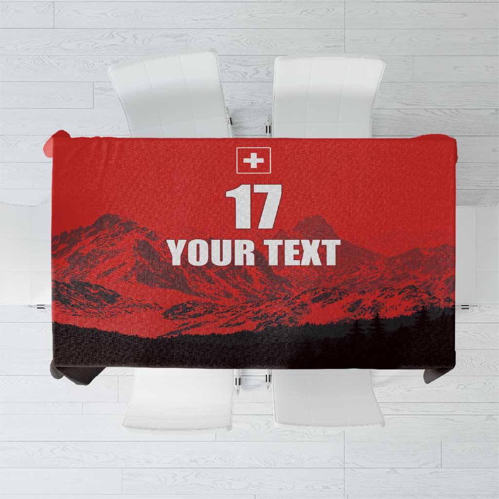 Custom Switzerland Football Tablecloth Swiss Alps