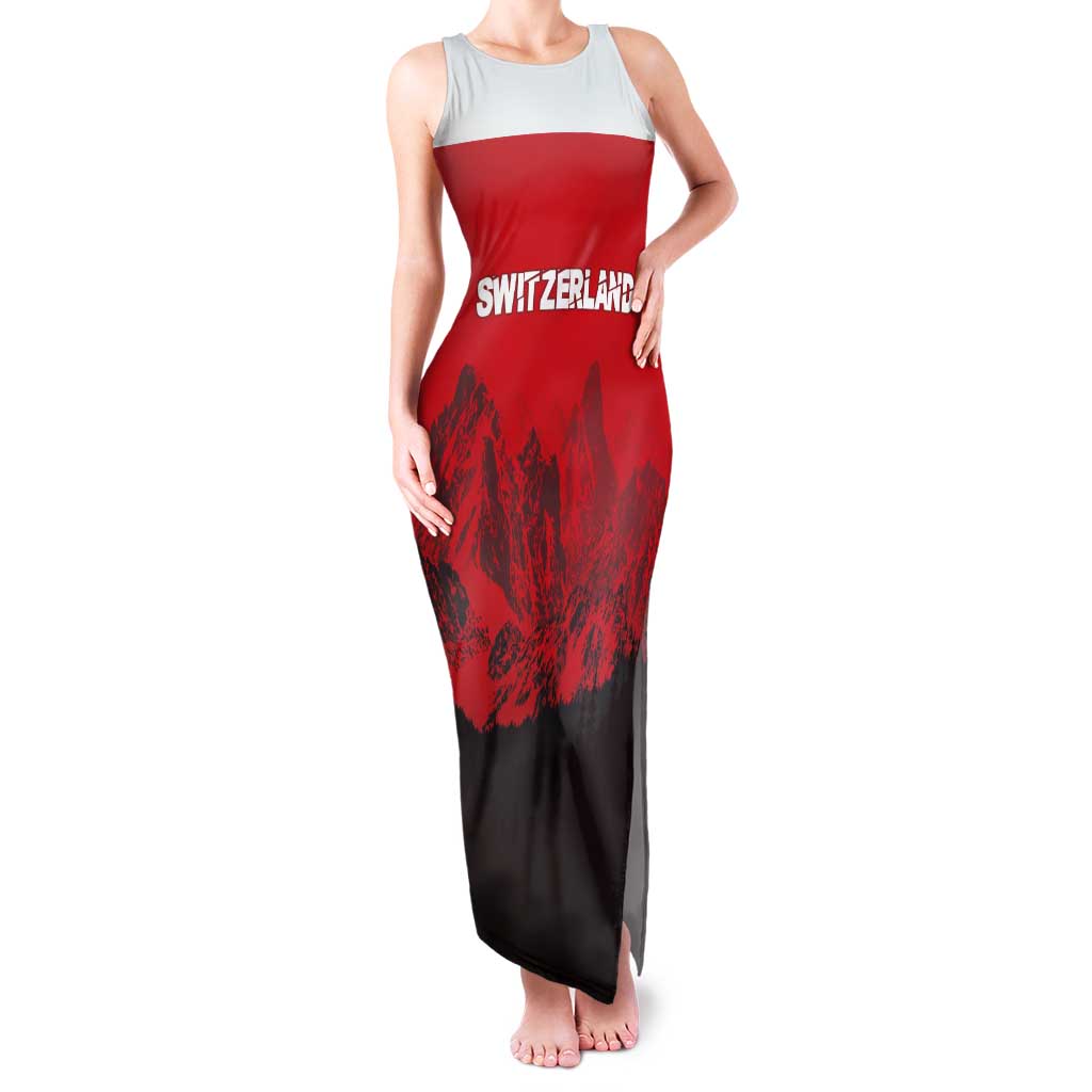 Custom Switzerland Football Tank Maxi Dress Swiss Alps