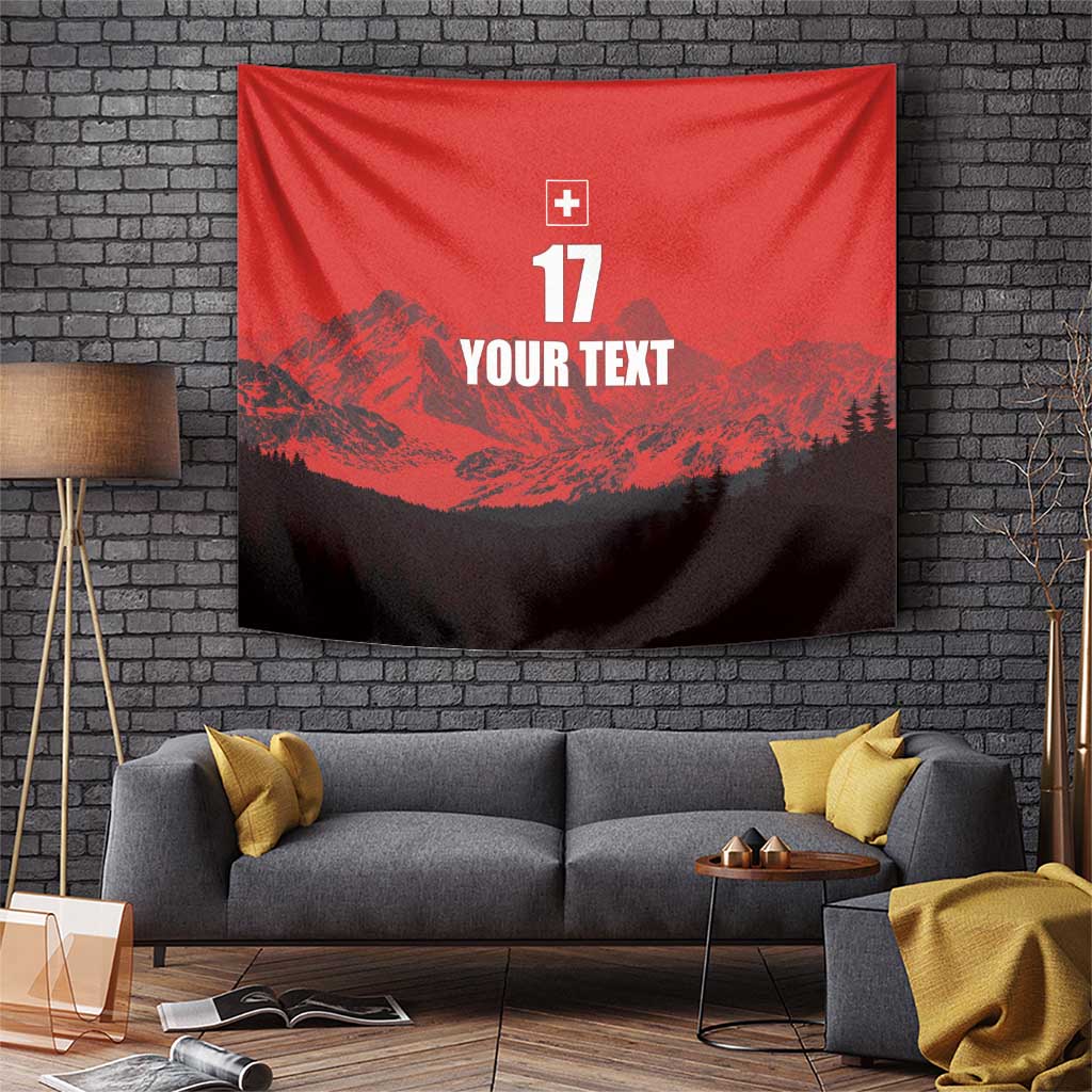 Custom Switzerland Football Tapestry Swiss Alps