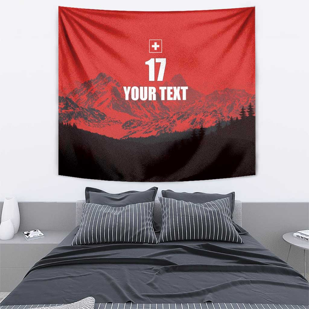 Custom Switzerland Football Tapestry Swiss Alps
