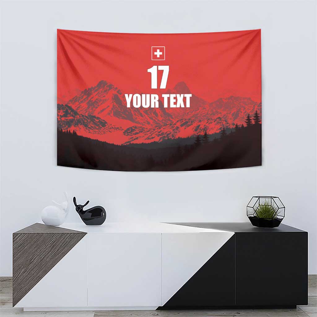 Custom Switzerland Football Tapestry Swiss Alps