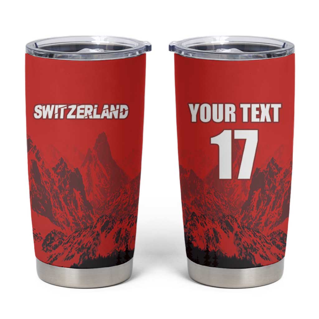 Custom Switzerland Football Tumbler Cup Swiss Alps