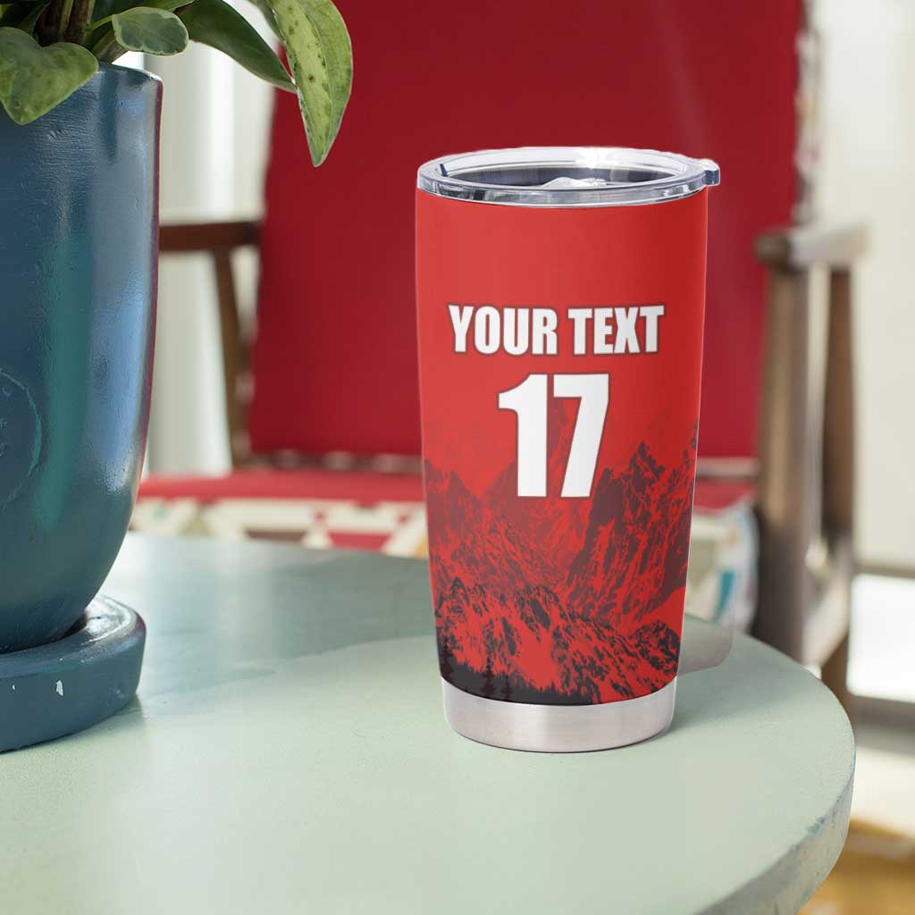 Custom Switzerland Football Tumbler Cup Swiss Alps