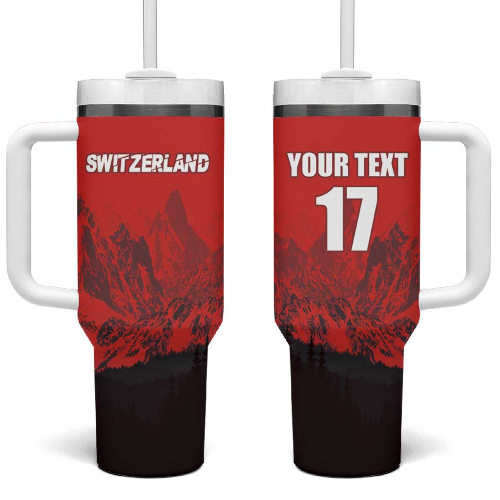 Custom Switzerland Football Tumbler With Handle Swiss Alps