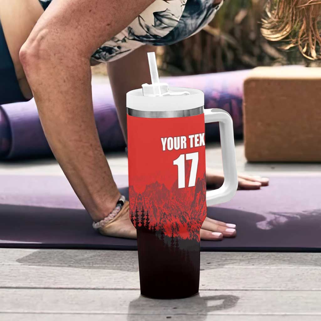 Custom Switzerland Football Tumbler With Handle Swiss Alps