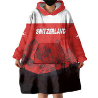 Custom Switzerland Football Wearable Blanket Hoodie Swiss Alps
