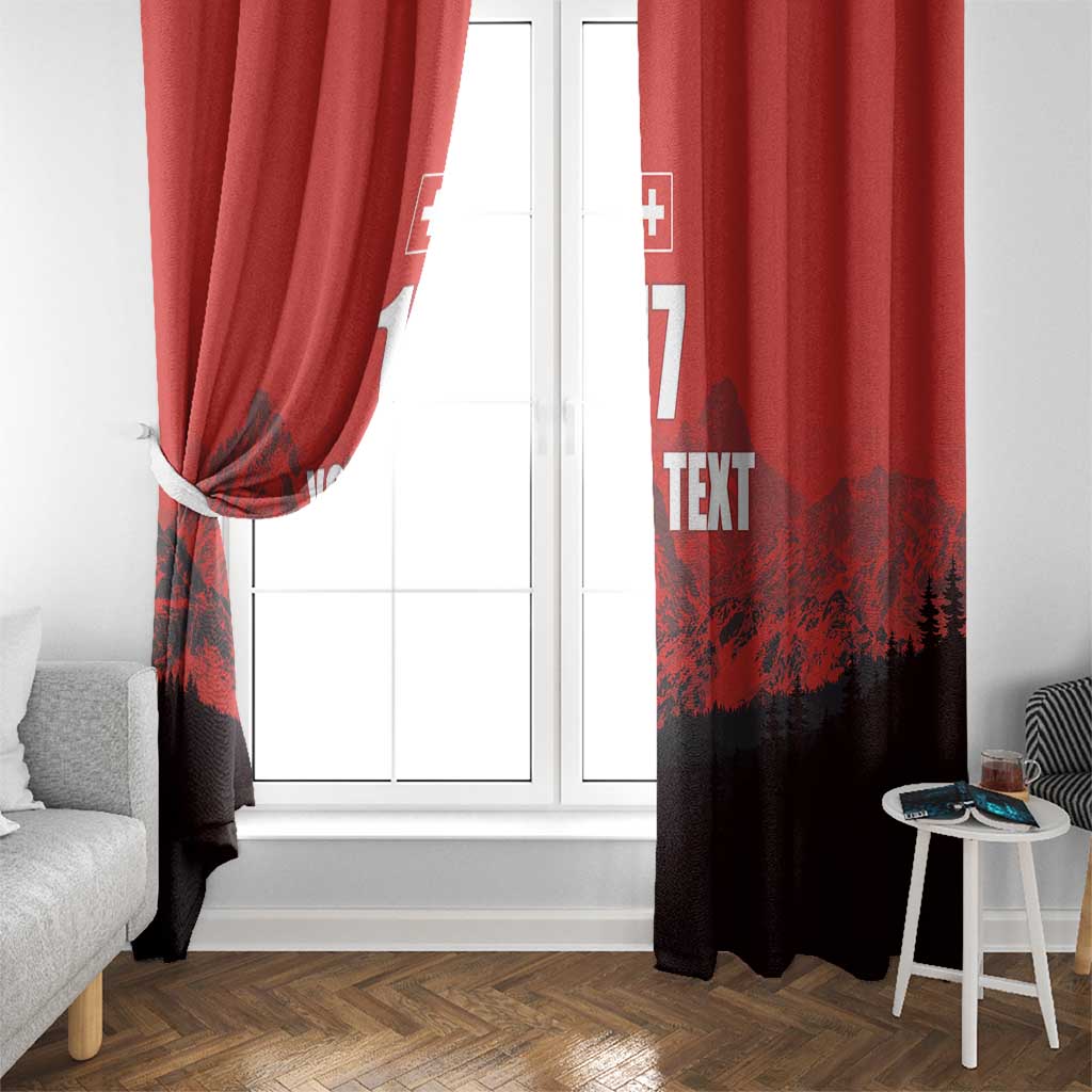 Custom Switzerland Football Window Curtain Swiss Alps