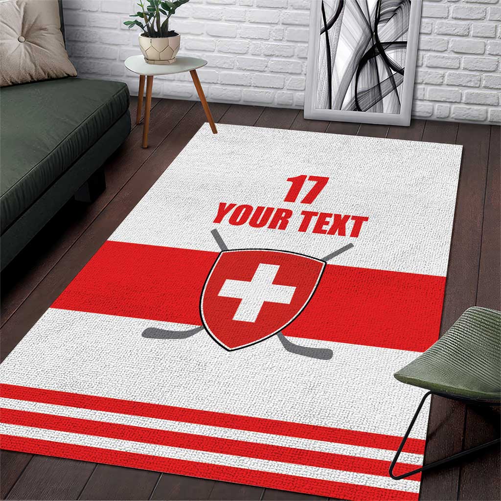 Custom Switzerland Ice Hockey Area Rug Come on La Nati