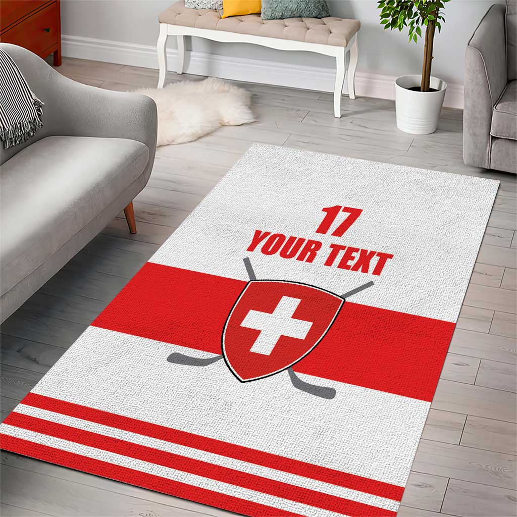 Custom Switzerland Ice Hockey Area Rug Come on La Nati