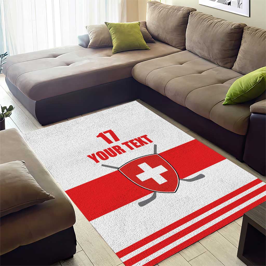 Custom Switzerland Ice Hockey Area Rug Come on La Nati