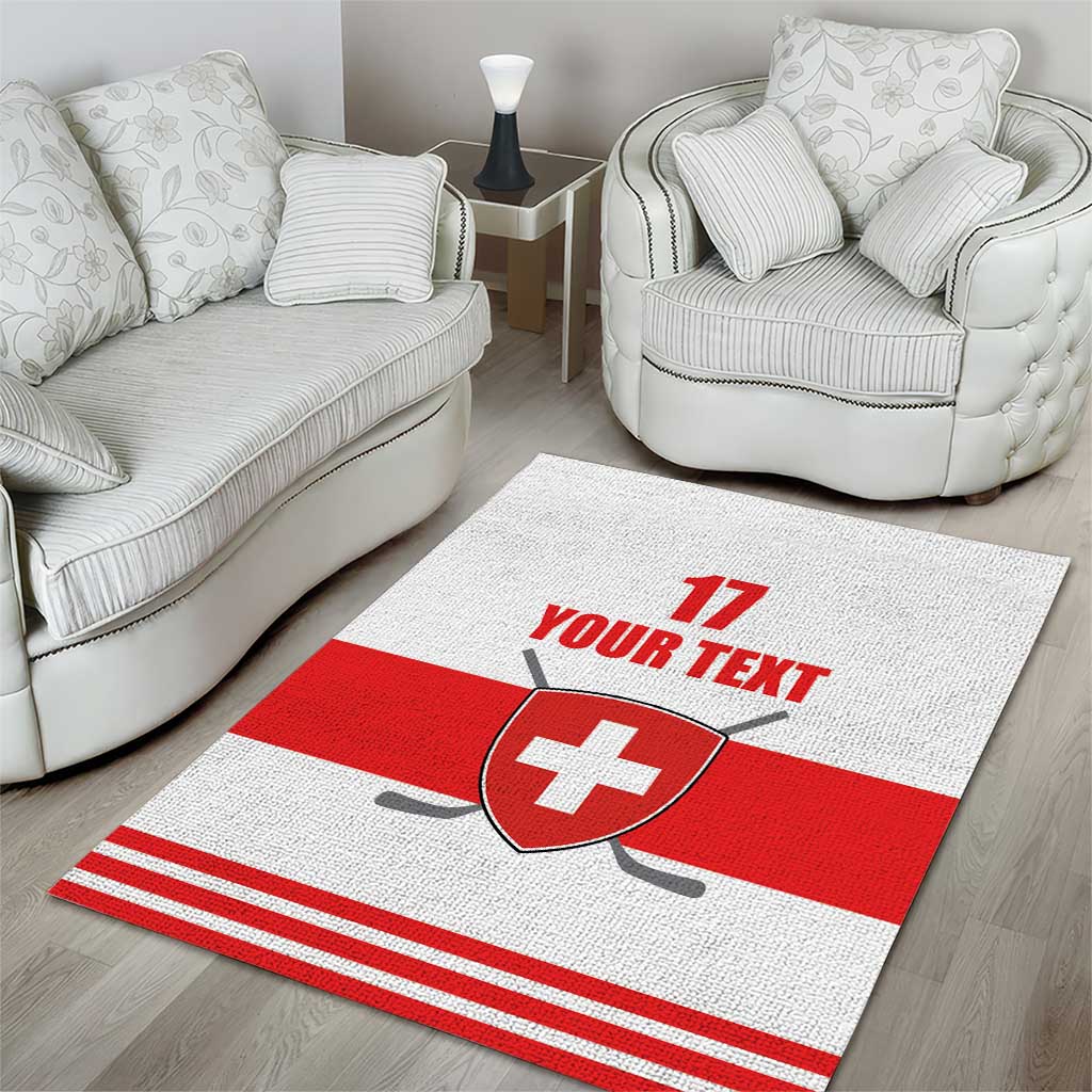 Custom Switzerland Ice Hockey Area Rug Come on La Nati