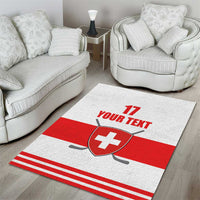 Custom Switzerland Ice Hockey Area Rug Come on La Nati